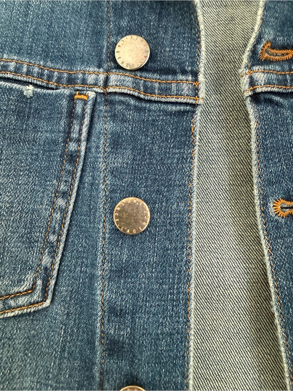 L'AGENCE Celine Distressed Stretch-Cotton Denim Jacket | XS - Picture 4 of 8